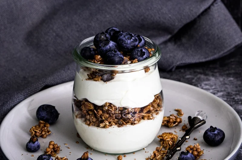 Yoghurt and Granola With Blueberries